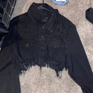 Cropped jean jacket